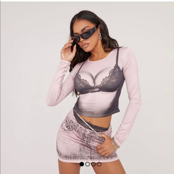 2-Pink & Black Slinky Skirt Set from Ego Official - Picture 2 of 7